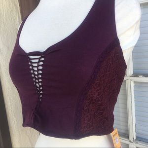 🆕Corset & Lace Strappy Festival Crop Top b…